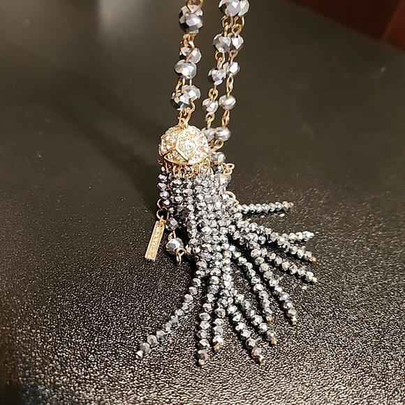 Stella & Ruby Silver and Gold Long Tassel Necklace - Picture 5 of 5